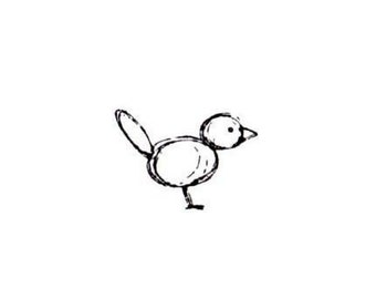 cute whimsical Little Bird UNMOUNTED Rubber Stamp #15