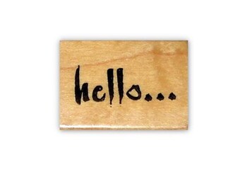 tiny hello... mounted rubber stamp, greeting, Sweet Grass Stamps #1