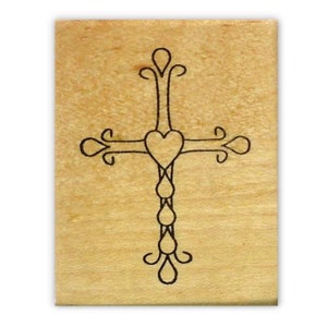 Verziertes Kreuz als Stempel, christliches, religiöses Ostern, Jesus Christus, süßes Gras Stempel Nr.11