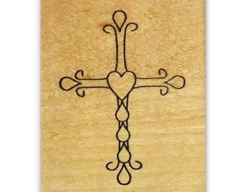 Ornate Cross mounted rubber stamp, Christian, religious Easter, Jesus Christ, Sweet Grass Stamps No.11