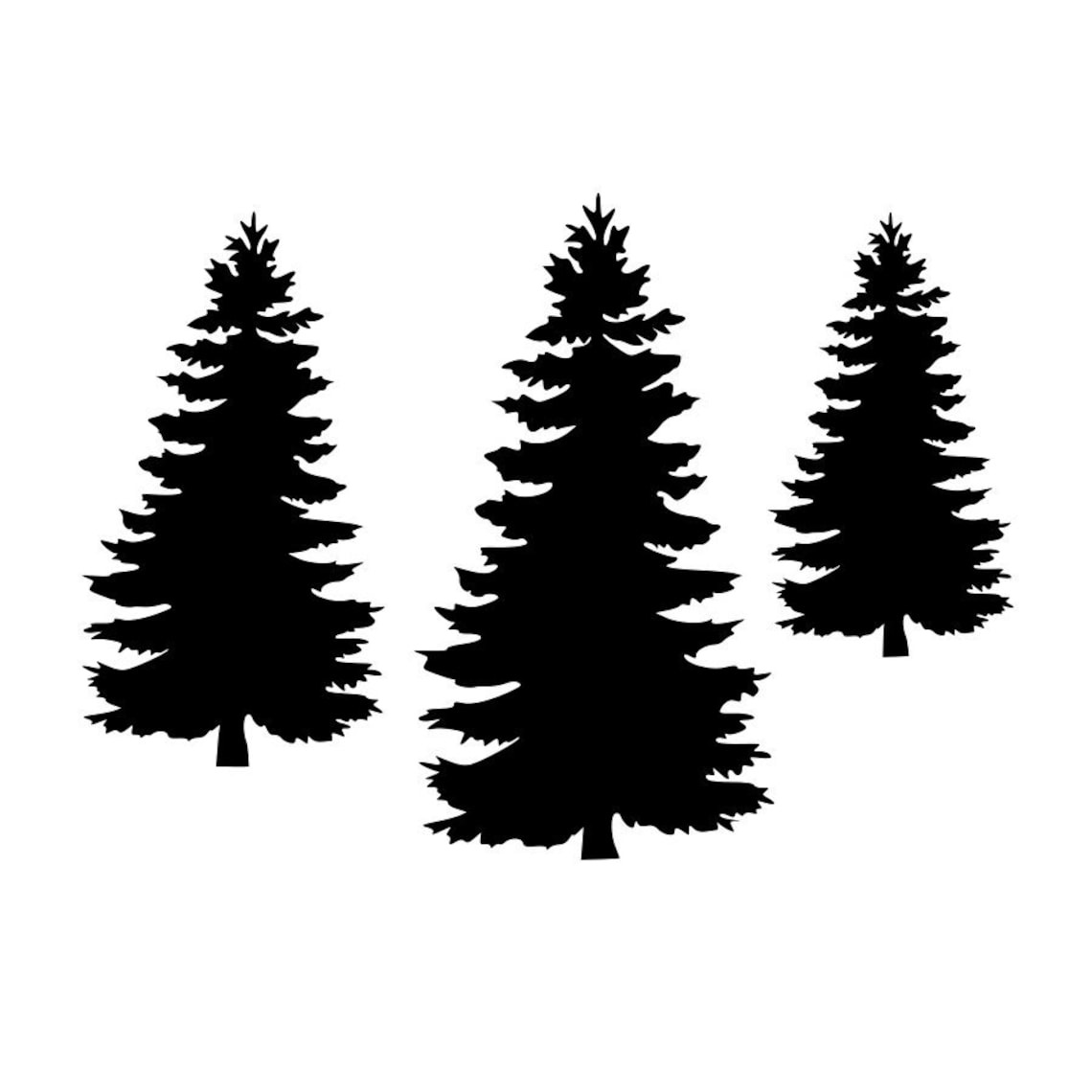 Pine tree silhouette rubber stamp you choose size  etsy canada Pine tree silhouette rubber stamp you choose size  etsy canada