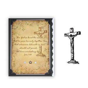 Crucifixion Rubber Stamp Unmounted - Pâques religieuses - Jésus-Christ en Croix - Symbole chrétien - Sweet Grass Stamps #16