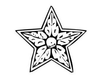 Carved Star unmounted rubber stamp, galaxy, decorative accent stamp, twinkle, astronomy, collage element, Sweet Grass Stamps No.2