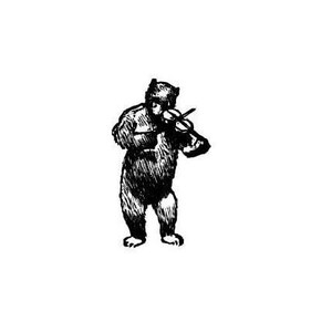 Fiddler Bear UNMOUNTED rubber stamp #10