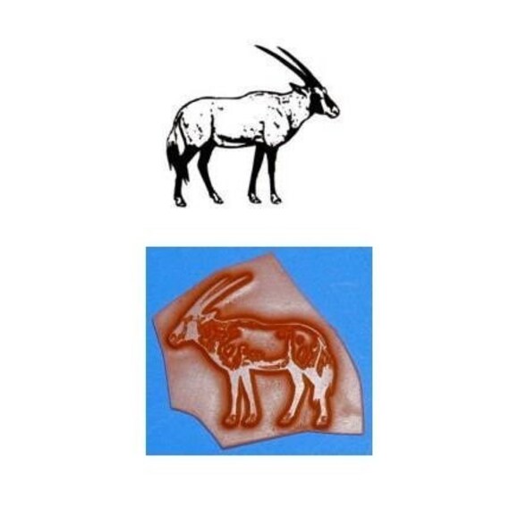 GEMSBOK Mounted African Antelope rubber stamp oryx travel #17 wild animal