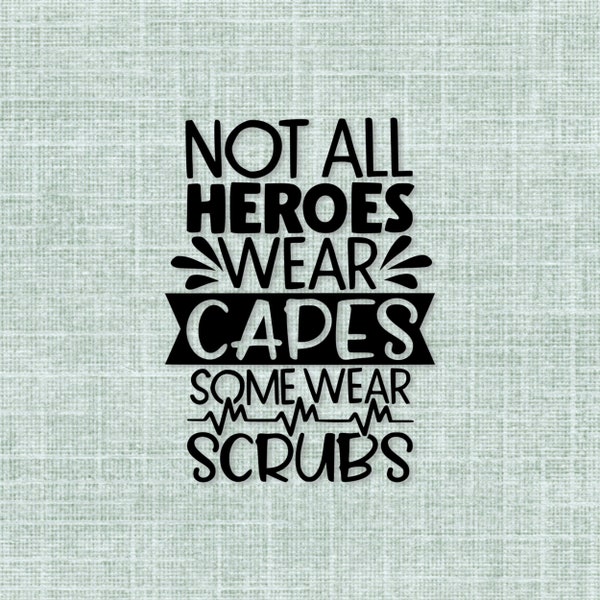 Heroes Wear Scrubs UNMOUNTED Rubber Stamp - Medical #29