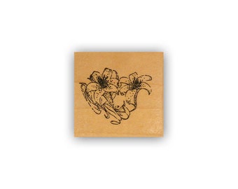 Lily Blossoms Mounted Rubber Stamp lg. - Easter Lilies, Flowers CMS #2