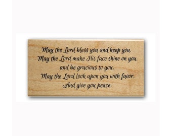 May the Lord bless you and keep you Mounted Rubber Stamp - Aaronic Blessing, Religious Scripture, God, Christian #23