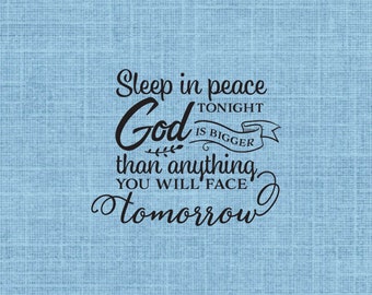 Sleep in Peace... God is Bigger... UNMOUNTED Rubber Stamp - Comfort #27