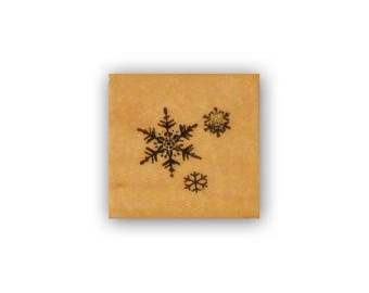 Schneeflocke Trio montiert Stempel - Winterurlaub, Schnee, Weihnachten CMS 7