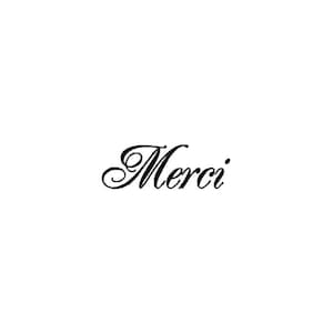 Merci tampon en caoutchouc non monté, Français merci, cachet verbal, merci No.21