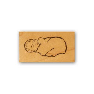 Swaddled Bambino Gesù Mounted Rubber Stamp - Natale religioso - Crazy Mountain stamps #7