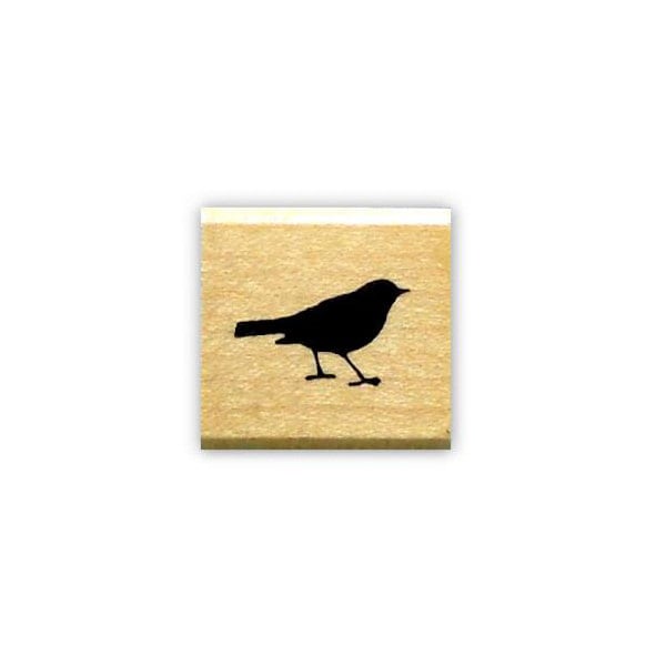 tiny Bird Silhouette mounted rubber stamp, bird journal stamp, mail art, gift tag stamp, Sweet Grass Stamps No.9