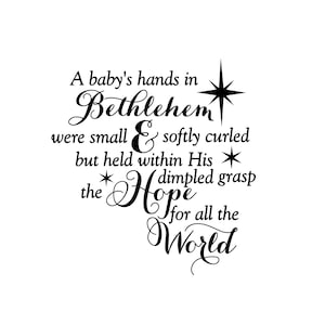 Die Hände eines Babys in Bethlehem Stempel UNMOUNTED - Religiöses Weihnachtsgefühl #26