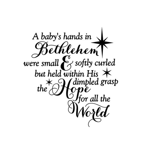 A Baby's Hand in Bethlehem Unmounted Rubber Stamp Etsy
