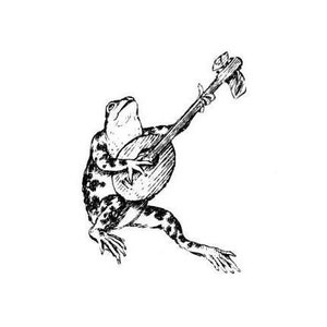 Rana e banjo NON MONTATI Timbro di gomma, mandolino, zappa giù Musica n. 10