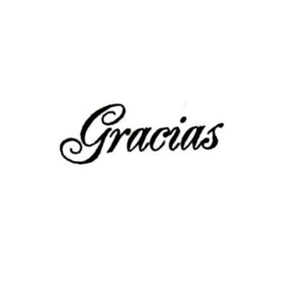 Gracias Unmounted Rubber Stamp Spanish Thank You Sweet Etsy