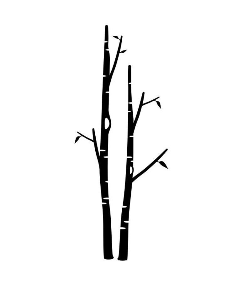autumn Bare Birch Trees unmounted rubber stamp Christmas #24 nature winter scene building tree