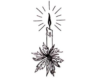Christmas Candle UNMOUNTED Rubber Stamp #19