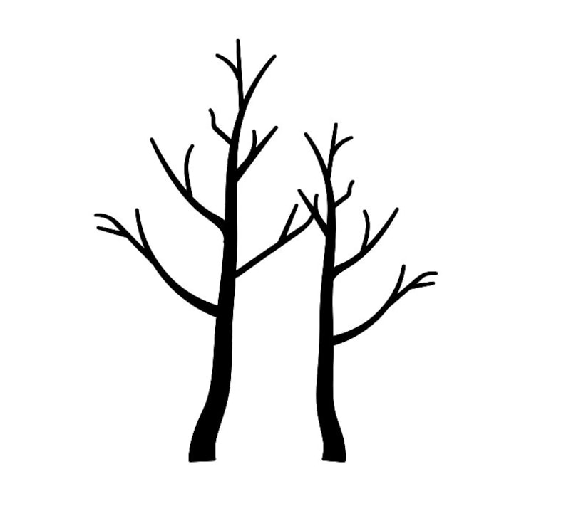 Bare Bleak Winter Trees unmounted rubber stamp scene building tree Halloween nature Autumn #24