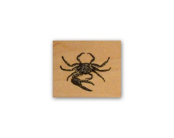 Crab mounted rubber stamp beach ocean seashore, marine life, coastal, nautical, summer vacation CM2