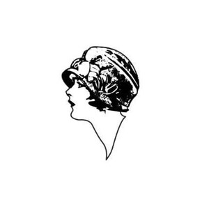 女性の横顔、未マウントのゴム印、小、女性、フラッパー、アールデコ ファッション、1920 年代スタイル #2