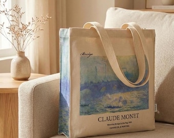 Bolso de mano con portabotellas "Puente de Waterloo" de Claude Monet