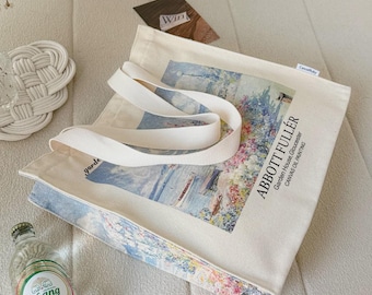 Bolsa de tela con la pintura de Abbott Fuller Graves - Escena de jardín, algodón orgánico