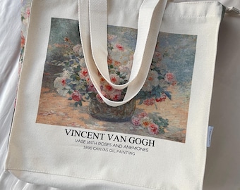 Bolsa de tela Abbott Fuller Graves Roses, algodón orgánico, con portabotellas