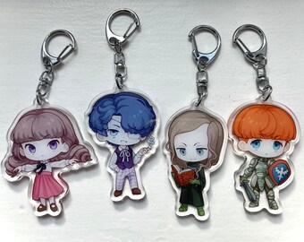 Fear & Hunger Double-Sided Keychains - PREORDER 2.5” Clear Acrylic Character Charms