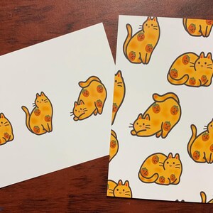 2 peças de estampas de gato de abóbora de Halloween!! (Designs originais)