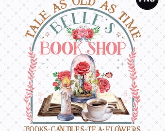 Librería de Bella PNG, Diseño acogedor de cuento de hadas (Descarga digital)