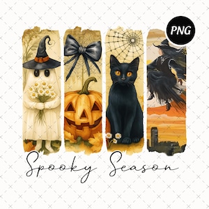 Spooky Season Png, Vintage Halloween Ghost Png, Witchy Vibes Png, Coquette Fall Pumpkin Design, Halloween Brushstroke Sublimation