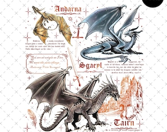 Fourth Wing Dragon Png, Tairn & Andarna (Digital Download)
