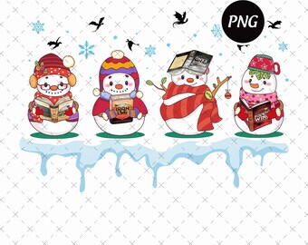 Snowman Reading Fourth Wing, Bookish Christmas PNG (Digital Download)