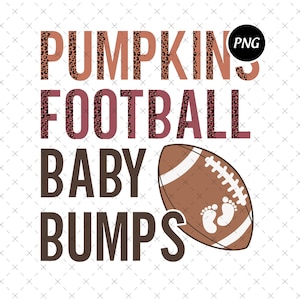 Pumpkin Football Baby Bump PNG, Halloween Maternity Design (Digital Download)