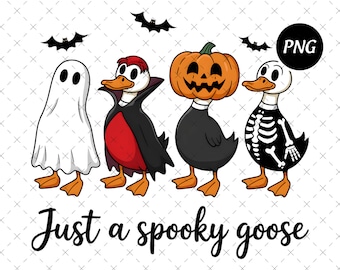 Cute Just a Spooky Goose Png, Goose in Halloween Costumes Sublimation, Horror Png, Funny Halloween Goose Png, Spooky Goose Png