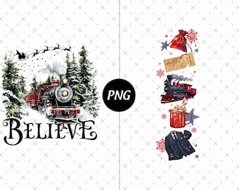 Polar Express png, retro-kerstfilm uit de jaren 90 (digitale download)