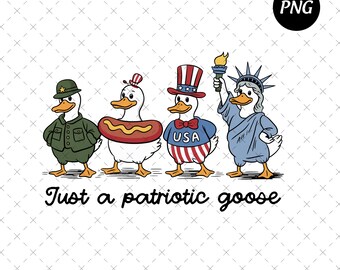 Patriotic Goose Png, Silly Goose 4th Of July Png, Funny USA Animal Png, Independence Day Clipart, America Sublimation Design, DigitalDownloa