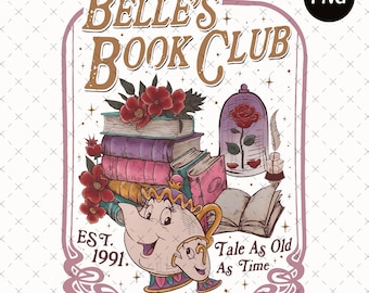 Belle's Book Club PNG, Fairytale Reader Design (Digital Download)