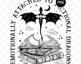Dragon Book Lover PNG, Fictional Characters Design (Digital Download)