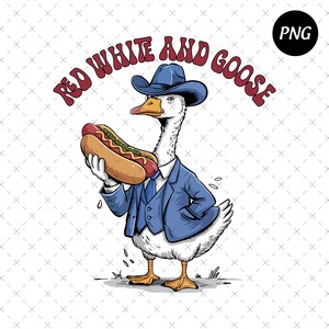 Patriotic Goose Hot Dog PNG, 4th of July (Digital Download)
