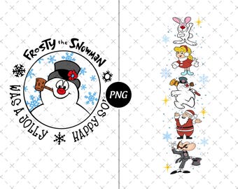 Frosty the Snowman PNG, Christmas Family Trip Design (Digital Download)