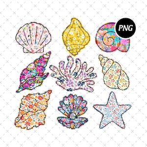 Wildflower Seashell Clam Summer Png, Summer Vibes Png, Floral Beach Png, Coastal Aesthetic Png, Vacation Sublimation Png
