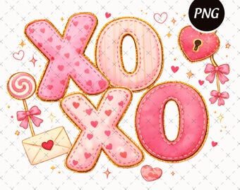 Coquette Valentines XOXO Png, Trendy Pink Valentine Design, Girly Checkered Bow Png, Vday Sublimation Digital Download