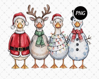 Oie de Noël drôle PNG, design sublimation des fêtes (téléchargement numérique)