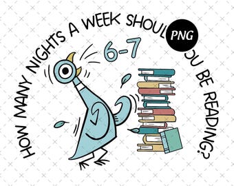 Pigeon Elephant Piggie Books PNG, Teacher Reading Design (Digital Download)