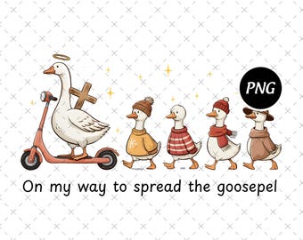 Grappige gans Christian PNG, Retro Fall Faith (digitale download)