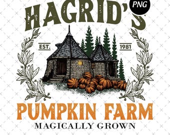 Hagrid&#39;s Pumpkin Patch Png, HP Fall Png, Wizard Halloween Png, Autumn Pumpkin Png, Digital Download, Sublimation File
