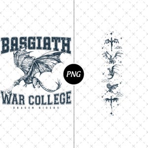 Basgiath War College Dragon Rider PNG, Bokliknande Fantasy (Digital Nedladdning)